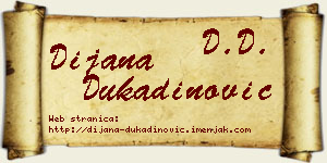Dijana Dukadinović vizit kartica